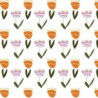 pattern of small wildflowers of stylized bells vector