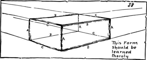 Rectangular Prism vintage illustration. vector