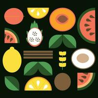 minimalistic geometry fruit pattern background vector