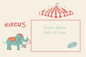 invitation banner with cartoon elephant with ring vector