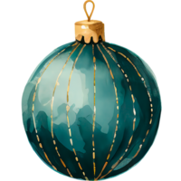 ai généré aquarelle Noël arbre décorations. brillant des balles pour décoration. png