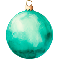 ai generato acquerello Natale albero decorazioni. luminosa palle per decorazione. png