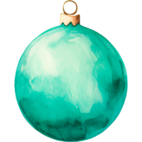 ai généré aquarelle Noël arbre décorations. brillant des balles pour décoration. png