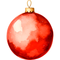 ai generato acquerello Natale albero decorazioni. luminosa palle per decorazione. png
