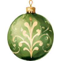 ai generado acuarela Navidad árbol decoraciones brillante pelotas para decoración. png