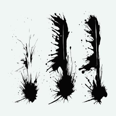 Set of vector Vector black paint, ink brush stroke, brush, line or texture.