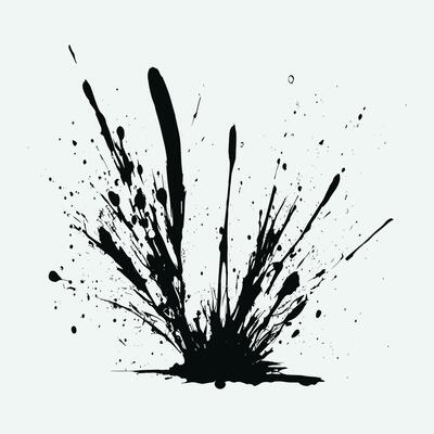 Beautiful black watercolor splash brushes, black paint, ink brush stroke, brush, line or texture.
