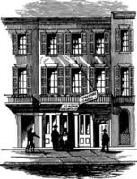 Jackson's Headquarters, New Orleans vintage illustration vector