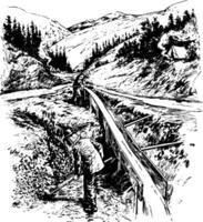 Klondike Miners vintage illustration vector
