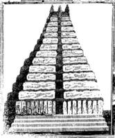 Ancient Pyramid vintage illustration. vector