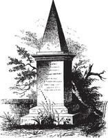 Wayne's Monument,vintage illustration vector