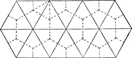 Contraction Prisms vintage illustration. vector