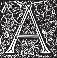 A, Ornate, vintage illustration vector