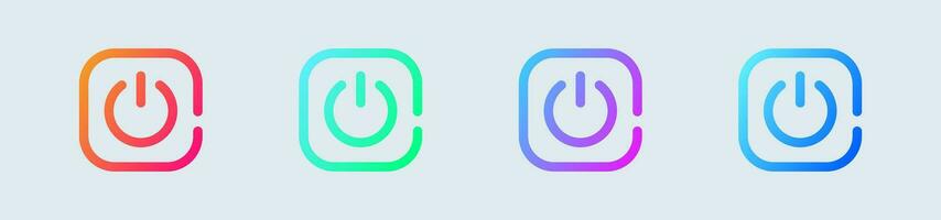 Activate line icon in gradient colors. Power signs vector illustration.