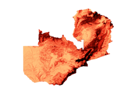 Zâmbia mapa Zâmbia bandeira sombreado alívio cor altura mapa 3d ilustração png