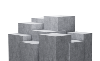 3d Nine Grey Empty Concrete Podium, 3d illustration png