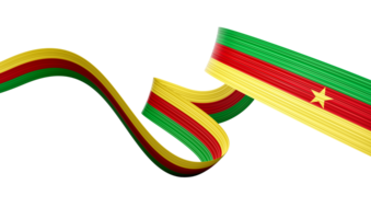 3d Flag Of Cameroon 3d Wavy Shiny Cameroon Ribbon , 3d illustration png