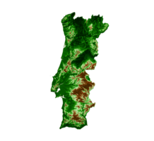 portugal mapa topográfico 3d mapa realista cor ilustração 3d png