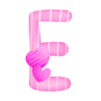 einstellen von Abbildungen Alphabet az und Zahlen 0-9, Rosa Valentinstag Tag Thema mit süß Herzen. png