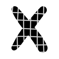 alphabet A-Z and numbers 0-9, black with a grid png