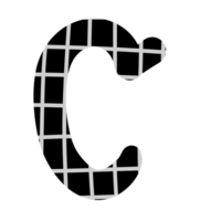 alphabet A-Z and numbers 0-9, black with a grid png