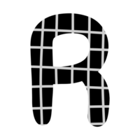 alphabet A-Z and numbers 0-9, black with a grid png