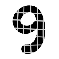 alphabet A-Z and numbers 0-9, black with a grid png