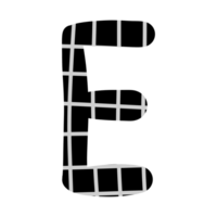 alphabet A-Z and numbers 0-9, black with a grid png