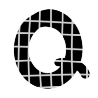 alphabet A-Z and numbers 0-9, black with a grid png