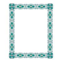 Unique abstract frame vector with repeating floral ornament