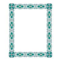 Unique abstract frame vector with repeating floral ornament