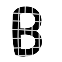 alphabet A-Z and numbers 0-9, black with a grid png