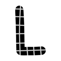 Alphabet az und Zahlen 0-9, schwarz mit ein Gitter png