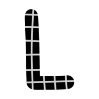 alphabet A-Z and numbers 0-9, black with a grid png