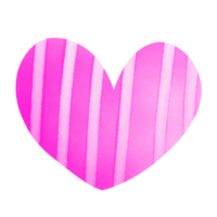 Illustration set of a pink-toned heart. illustration of a pink heart with a striped pattern, perfect for any art project. pink heart clipart. hand drawn png