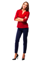 Pretty girl smiling to you, isolated png