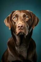 AI generated Portrait of cute labrador retriever, wallpaper design photo