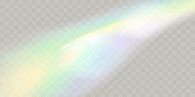 A set of colourful vector lens, crystal rainbow  light  and  flare transparent effects.