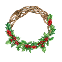 Christmas wreath with fir branches. png