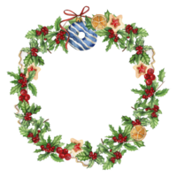 Christmas wreath with plants png