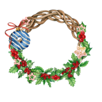 Christmas wreath with fir branches. png