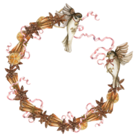 Christmas wreath with cinnamon sticks png