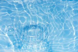 Bluewater bubbles on the surface ripples. Defocus blurred transparent white-black colored clear calm water surface texture with splash and bubbles. Water waves with shining pattern texture background. photo