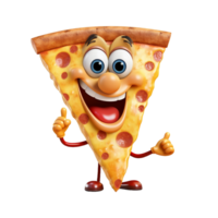 AI generated 3d happy pizza isolated on isolated transparent background png. Generated with Ai png