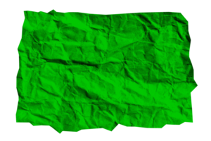 Crumpled green ripped paper piece on transparent background png