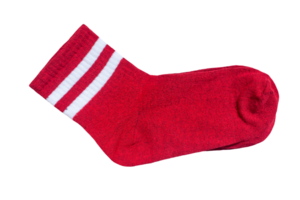 Single red sock on a transparent background png