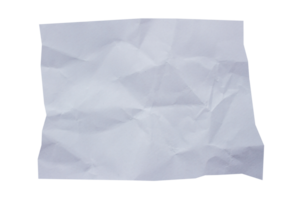 Crumpled white ripped paper piece on transparent background png