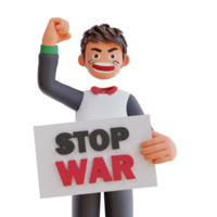 Stop War, Save Palestine 3d illustration png