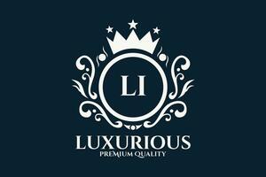 Initial  Letter LI Royal Luxury Logo template in vector art for luxurious branding  vector illustration.