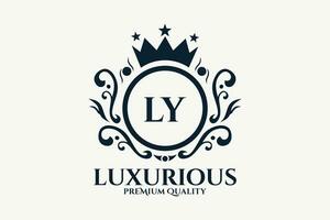Initial  Letter LY Royal Luxury Logo template in vector art for luxurious branding  vector illustration.